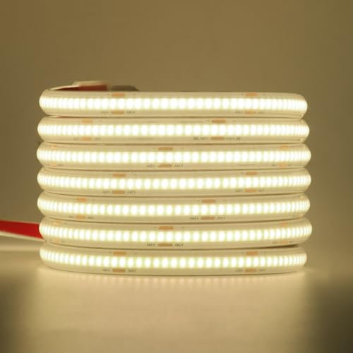 Wisada 24V COB LED Strip Light, 320 LEDs/m, IP68 Impermeabile, Flessibile Striscia di Luce LED per Rooflight Soggiorno Cucina Decorazione (Bianco Naturale (4000-4500K), 1M)