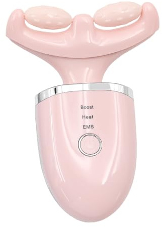 Sarini Massaggiatore Viso,massaggiatore Cura Collo,Dispositivo di Bellezza 45°C con 3 modalità per rassodare la Pelle,Massaggio EMS,rassodante Viso e Collo con Rullo Incluso