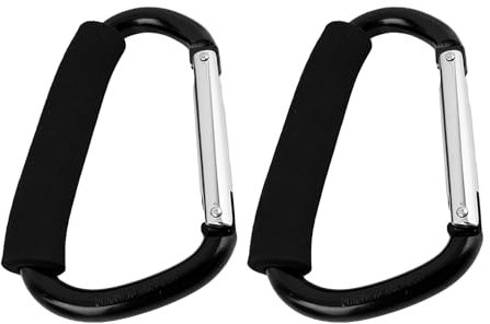 2 Pack Heavy Duty Locking Carabiner Clips, Large Aluminum Buggy Clips for Hammocks, Dog Leash, Camping, Yoga Swing, and Outdoor Activities – Durable and Secure Carabiner Hooks