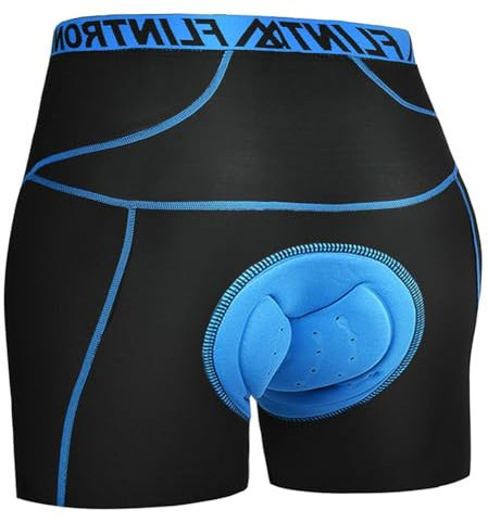 flintronic Cycling Shorts Mens 4D Padded, Men's Cycling Underwear, Mountain Cycling Shorts, Padded, L Dark Blue