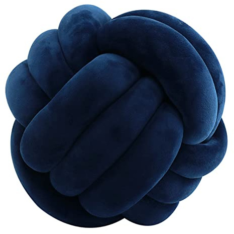 Oreiller Nœud Tissé à Main, Coussin de Canapé en Peluche Doux, Oreiller de Balle Nouée, 20 x 20 cm