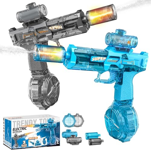 Pistola de Agua Eléctrica,Electric Water Gun con Fogonazo y Retroceso
