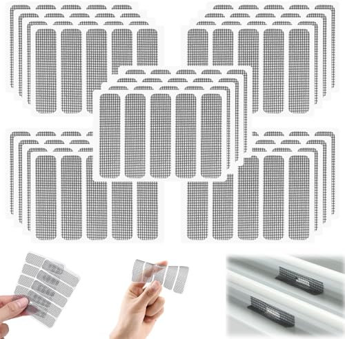 Yistoi 40 Stück Fliegengitter Reparatur Set, Fensterschlitz Insektenschutz, Schutz Gegen Anti-Moskito, Selbstklebend, für die Reparatur von Bildschirmfenstern mit Wasserdichter Wirkung Verwendet