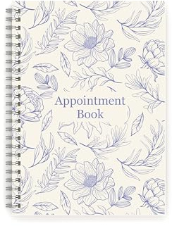 Appointment Book (Mon-Sat) - Undated Hourly Schedule with 30 Minute Slots - 52 Weeks to View - A5 Size with tactile ‘Velvet Soft Touch’ Cover - 100gsm quality white paper