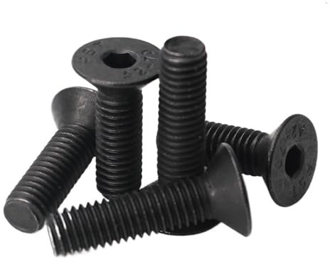 Generisch 10–60 Stück schwarze 304 Edelstahl M2 M2.5 M3 M4 M5 M6 M8 Innensechskantschrauben mit flachem Senkkopf(16mm,M4 (60pcs))