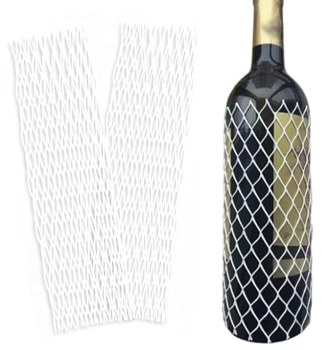 30PCS Mesh Bottle Protective Sleeves 8.3in Reusable PE Material Wine and Liquor Bottle Protector for Beer Glassware Travel Storage Moving