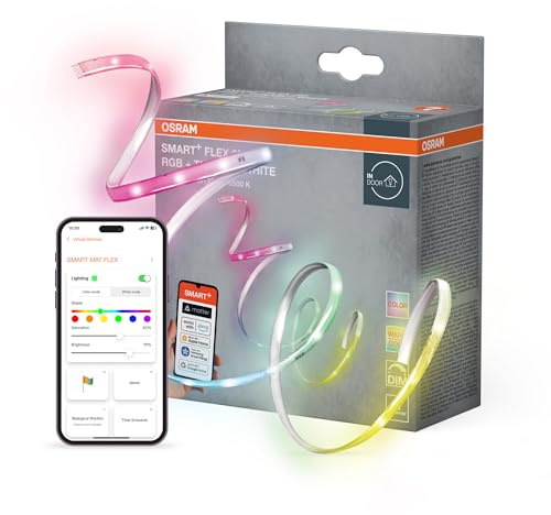 Osram SMART MATTER FLEX LED-Streifen, 2M, RGBTW für Rot, Grün, Blau und Tunable White für Weißtöne (warmweiß bis kaltweiß), Steuerung über Matter-kompatible Smart-Home-Systeme, dimmbar