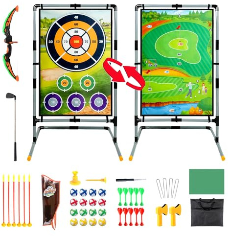 Outdoor & Indoor Golf Battle Play Set – Designed for Kids & Adults, Includes Swing Mat, Target Wall – Encourages Active Play, Coordination & Golf Skills