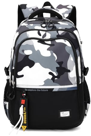 Amythe Sac à Dos pour Garçons Primaire College Tendance Léger, Noir