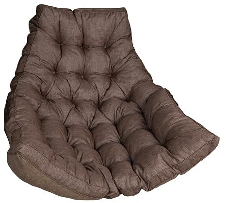 sunnypillow Cuscino per Poltrona Sospesa – Imbottitura per Altalena in Rattan – Cuscino per Cesto Sospeso, Spessore 13 cm, Resistente ai Raggi UV, Impermeabile, per Interni ed Esterni – Marrone