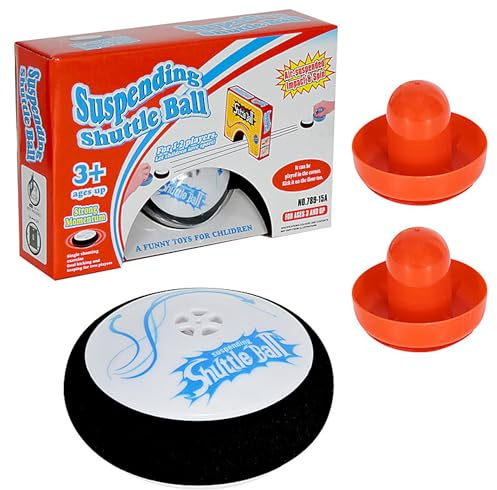 Portable Air Hockey, Electric Shuttle Ball Set, Floating Game for Indoor Outdoor Family Play with Pucks Goal Pack, Orange