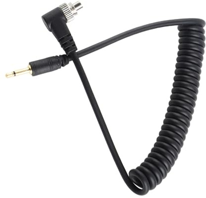 Flash Flasher PC Kabel, 2,5mm auf Stecker Professionelles Kamera Blitz PC Synchronisationskabel Kabelverlängerung 100cm mit Schraubverriegelung Verlängerter gewickelter Draht für Blitzauslöser Kamera