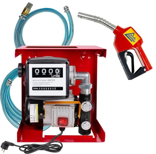 Pompa Gasolio Con Contalitri e Pistola Automatica - Tubo, Prefiltro e Fascette Stringitubo in Acciaio Inclusi