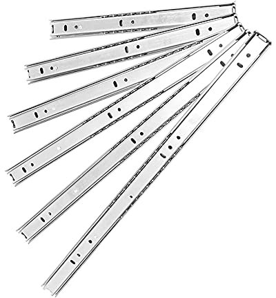 Schubladenschienen, 27 mm, Metall, kugelgelagerte Schubladenschienen, 35,6 cm, 1 Paar