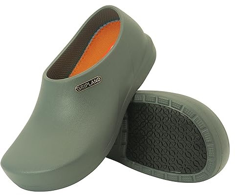 GRIPLAND Slip Resistant Specialist Clog with Antibacterial Insole Men's Women's Chef Nurse Maternity Medical Mechanic Work Shoes Kitchen Garden Slippery Ground Non Slip Safety Walking Shoe Grey 6 UK