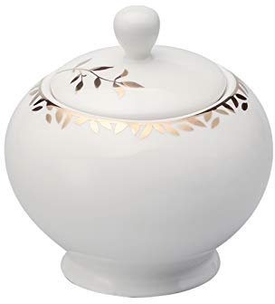 caihuashopping Pot de Sucre Bol de Sucre Blanc Pur avec Couvercle Un Simple Bol en céramique de Sucre de Sucre avec des Aides au café frontalières adaptées à Divers Styles Bol à Sucre (Color : D)