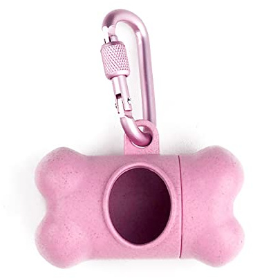 1Pcs Pink Bone Shaped Dog Bag Dispenser Poo Bags Dog Dispenser Leak-Proof Dog Waste Bag Dispenser with Clip