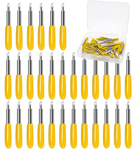Gebildet 30pcs 30° Lame di Ricambio per Macchine da Taglio per Vinile (Giallo)