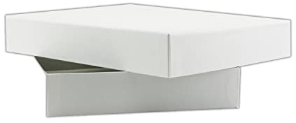 2x Geschenkschachtel mit Deckel - Weiß - Größe: B5 - Innen-Maße: 26 x 19 x 4 cm - Stülpbox aus Karton - Geschenkbox - Aufbewahrungsbox - Fotobox - Dekobox - Spieleschachtel