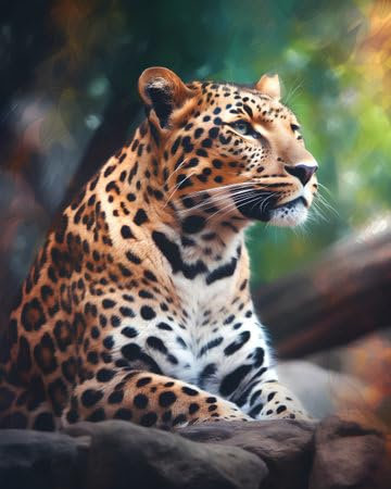 adrium Acryl-Bild 30 x 40 cm: Porträt eines Leoparden im Zoo. Tier in der Natur. (206109833)