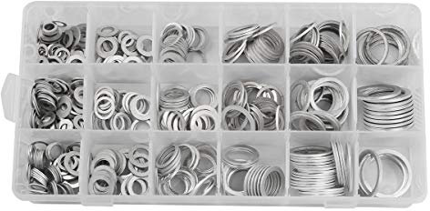 Unterlegscheiben für Schrauben 450/280/200 Stück Unterlegscheiben Aluminium Flache Unterlegscheibe Dichtung Verschiedene Dichtringe Set Einfache Dichtung Hohe Qualität M6 M8 M10 M12 M14 distanzhülsen