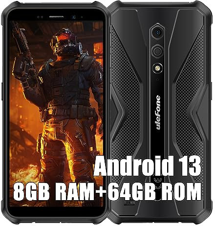 Ulefone Armor X12 Pro Rugged Smartphone, 8GB+64GB+256GB Espandibile, Octa-core Android 14 Telefono Cellulari Resistente IP68, 13MP+8MP, 5,45HD+ 4860mAh Dual SIM 4G Cellulare Offerta,NFC OTG GPS, Nero