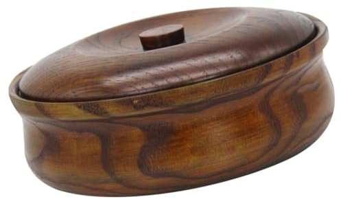 UPKOCH Fruits Bowl Wooden Snacks Box with Cover for Food Protection Easy to Clean Vintage Design Ideal for Home or Store
