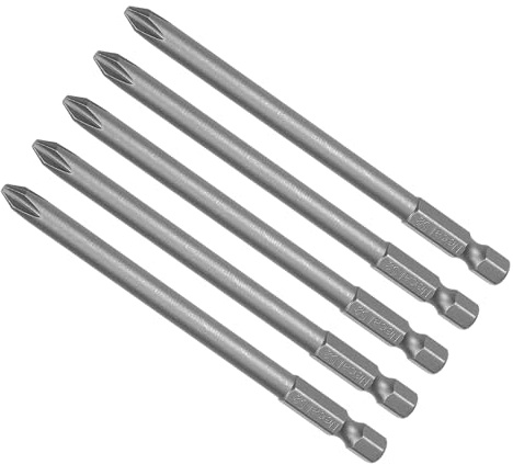 CoCud Croce Punte Croce Avvitatore, PH2 6mm 100mm Lungo 1/4 Gambo Esagonale, S2 Punta Croce Magnetica Trapano per Potenza Impatto Guida, 5 Pezzi