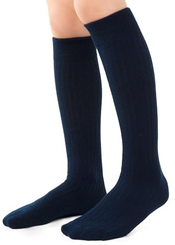 STEVEN Medias de rodilla para niñas y mujeres | Extra fino algodón peinado | Medias largas universales, informales u oficiales | Amplio rango de tallas EU26 - EU40, 29-31