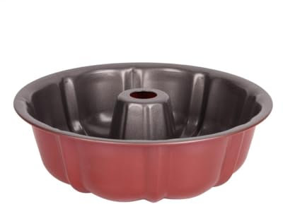 MGE - 24 cm Stampo Savarin/Ciambella - Tortiera Savarin in Acciaio con Rivestimento Antiaderente - Stampo per Ciambella con Tubo - Tortiera da Forno per Biscotti e Torte - 24 cm