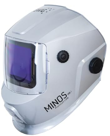 BWG Minos Premium Schweisserschutzhaube - Schweißhelm Silver Sky. Hochwertiger Schutzfilter mit schneller Reaktion und Langlebigkeit. Leichhelm: 585 Gramm (Artikel 2441141)