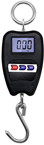 USKI Balance Suspendue 200kg / 440lb Crane Scale Digital Industrial Hanging Scale Heavy Duty Hanging Hook Scales Pesage en Acier Inoxydable Intérieur et extérieur(Zwart)