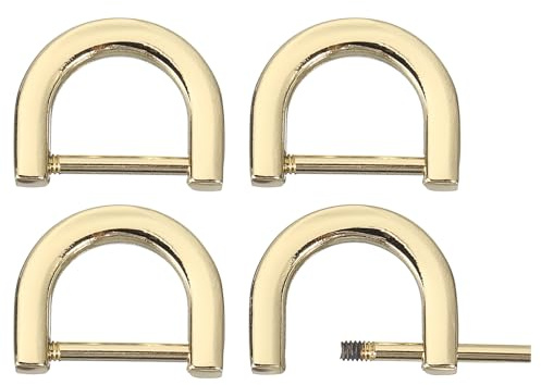 sourcing map D-Rings Screw in Shackle, Zinc Alloy Horseshoe U Shape D Ring Buckles for Purse DIY Leather
