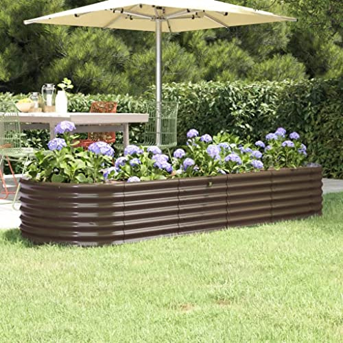 Tino Tech Jardín alto de 224 x 80 x 36 cm, acero con recubrimiento en polvo, para verduras, jardinera de metal, jardinera, macetero, macetero, macetero, macetero, macetero, macetero, macetero, jardín,