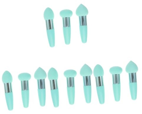 Healeved 12pcs Foundation Makeup Sponge Brush for Liquid Foundation Wet Dry Application Portable Beauty Tool for Blending Face Powder and Cosmetics for Travel