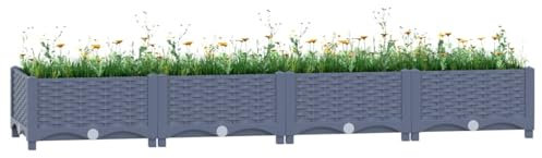 qohoio Lit surélevé 160x40x23 cm Polypropylène Bordure Pierre,Kit Gabion,Gabion Jardiniere