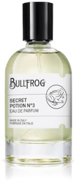 Bullfrog Eau De Parfum Secret Potion N.3 100ml - Parfum pour Homme - Notes de Bergamote, Rose de Damas, Ambre, Sauge, Clous de Girofle et Bois Précieux - Fabriqué en Italie.