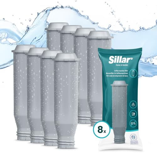 Sillar vattenfilter till kaffemaskin, 8 reservfilter för F088 NIRF 700 PRO AQUA | Förlänger livslängden på din apparat | Kompatibel med många Krups-, Nivona- och Melitta-kaffemaskiner