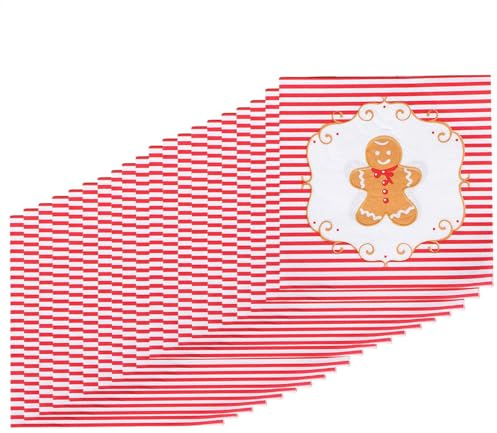 Weihnachtsservietten,Weihnachtscocktailservietten - Lustiger Lebkuchenmann zum Bedrucken von Servietten - Kreative Weihnachtspapierservietten, dekorative Winterserviette für die Wohnküche
