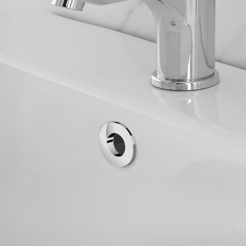 Ghiera Forata Universale Per Troppo Pieno Lavabi E Bidet Aventi Circonferenza 24 O 28 Mm, In Ottone Con Tappo Cromato Dal Design Moderno