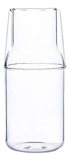 Wasserkaraffen-Set mit Becher, Glas-Set für Schlafzimmer, Nachttisch, Glas, Mundspülflasche für Badezimmer, Deckchen für Tische (B, Einheitsgröße)