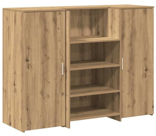 vidaXL Empfangstheke Artisan-Eiche 135x50x103,5 cm Holzwerkstoff, Empfangstresen, Salon Empfangstheke, Kassentheke, Empfangstisch, Büro Empfangstheke