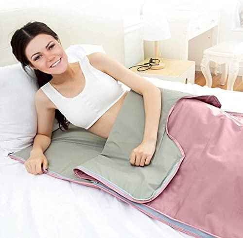 Manta de sauna digital de infrarrojos lejanos profesional mejorada con cremallera: calefacción de 2 zonas para una terapia de desintoxicación mejorada, equipo de belleza ideal para el hogar y spa en