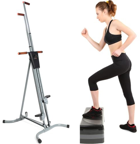 Vertikales Kletter-Fitnessgerät – robuster Stahlrahmen, Cardio-Stepper für Ganzkörpertraining und Gewichtsverlust