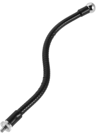 Schwanenhals Mikrofonstativverlängerung aus Metall, Schwarz, 25 Cm | M5-gewinde, 360° Verstellbar, Einfache Montage, Passend für Live Streaming und Fotoeinsatz