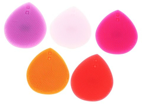 TOYZFRIENDY 5 Stück Silikon Herzform Babybadebürste mit Sanfter Massagefunktion und Einfacher Handhabung für Babypflege und Kopfhautmassage Zufällige Farbe