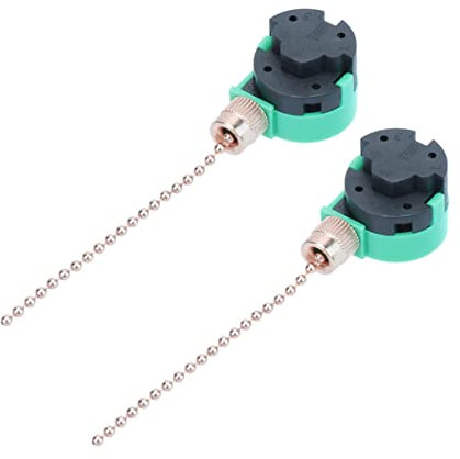 HYTROVE 2pièces Interrupteur De Ventilateur Plafond Vitesses Réglable Avec Chaîne De Traction or Lot De Accessoires Pour Lumière Et Ventilo Plafond Vintage