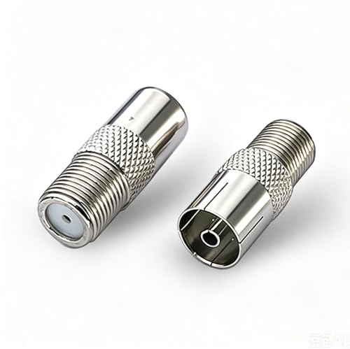 SEYUGOPTI Adaptateurs Antenne F vers TV, F Femelle vers TV PAL Mâle/Femâle, Connecteur Coaxial RF pour pour Câbles d'Antenne et Satellite, Lot de 2