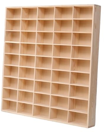 Perfeclan Wandmontierte Vitrine für Holzspielzeugautos, multifunktional und, mit 45 Fächern zur praktischen Aufbewahrung von Modellautos
