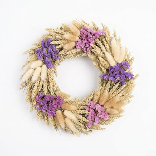 IFLO® Trockenblumenkranz 30 cm – Türkranz ganzjährig aus echten Trockenblumen | Wandkranz Naturkranz für Haustür, Wand & Tisch | Nachhaltige Deko ohne Plastik | Handgebunden (Kranz Janice 30 cm)